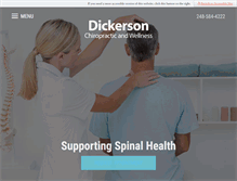 Tablet Screenshot of dickersonchiropractic.com